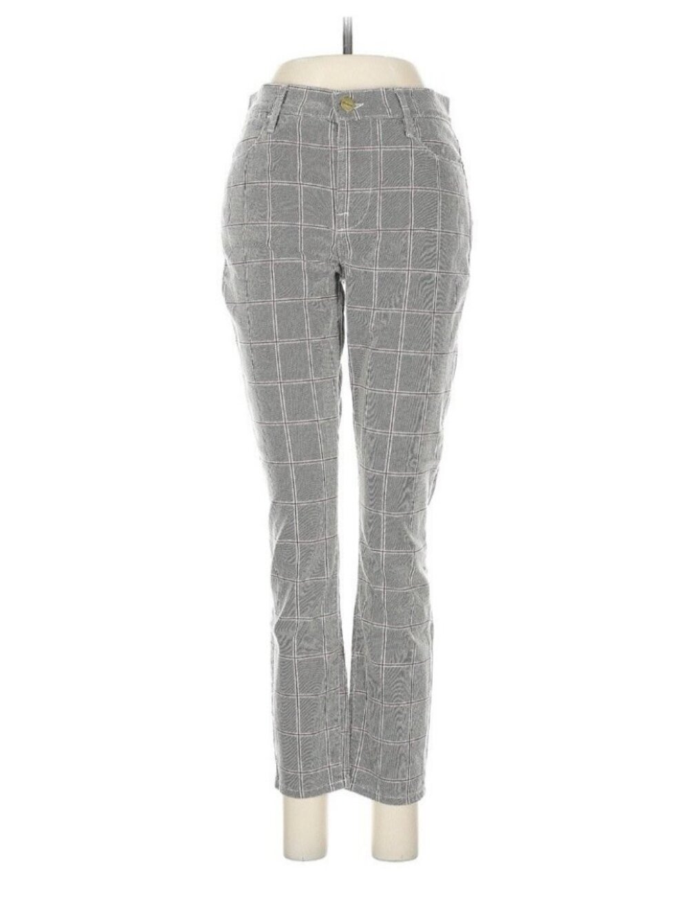 NEW FRAME Plaid Trouser Pants 28 Gray - Picture 8 of 9